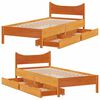 vidaXL Bedframe met lades massief grenenhout wasbruin 90x190 cm