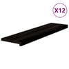vidaXL Traptreden 12 st 100x25x2 cm massief eikenhout bruin-zwart