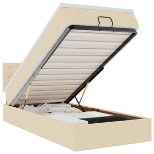 vidaXL Ottoman bed met matras 90x190cm stof cr&egrave;mekleurig