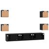 vidaXL Tv-meubelset Wandgemonteerd 7 pcs Zwart Eiken Bewerkt hout