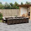 vidaXL 13-delige Tuinset met kussens poly rattan bruin