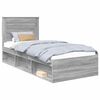 vidaXL Bedframe Grijs Sonoma 100 x 200 cm Massief grenenhout