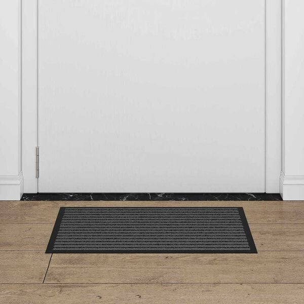 vidaXL Deurmat Zwart en Grijs 40 x 60 cm Polypropyleen en PVC