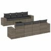 vidaXL 9-delige Loungeset met kussens poly rattan grijs