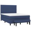 vidaXL Boxspring met matras stof blauw 140x190 cm