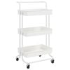 vidaXL Keukentrolley 3-laags 42x35x85 cm ijzer en ABS wit