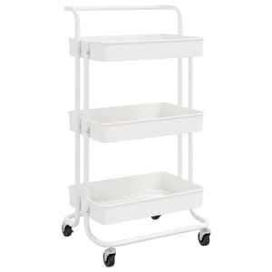 vidaXL Keukentrolley 3-laags 42x35x85 cm ijzer en ABS wit