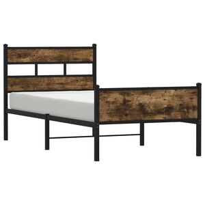 vidaXL Bedframe zonder matras hout gerookt eikenkleurig 100x190 cm