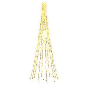 vidaXL LED Kerstboom 285 cm 1550 LED's Warmwit Staal Zwart
