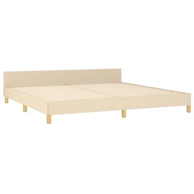 vidaXL Bedframe met hoofdeinde stof crèmekleurig 200x200 cm