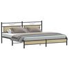 vidaXL Bedframe zonder matras metaal sonoma eikenkleurig 193x201 cm