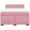 vidaXL Boxspring met matras fluweel roze 140x200 cm