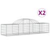 vidaXL Schanskorven 2 st gewelfd 200x50x40/60 cm gegalvaniseerd ijzer
