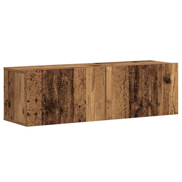 vidaXL Tv-wandkasten 3 st bewerkt hout oud houtkleurig