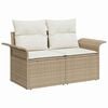 vidaXL Tuinbankenset met kussen 6 pcs Beige poly rattan