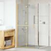 vidaXL Inloop douche wand Goud en transparant 90 x 190 cm Gehard glas