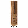vidaXL Highboard met lade Oud Hout 34,5 x 34 x 180 cm Bewerkt hout