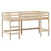 vidaXL Halfhoogslaper met ladder en bedhuis grenenhout 90x190 cm