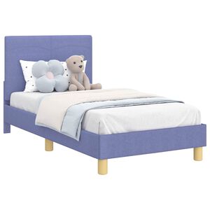 vidaXL Bedframe voor kinderen met hoofdbord Jeans Blauw 80 x 160 cm
