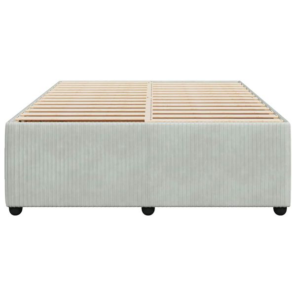vidaXL Bedframe zonder matras 140x190 cm fluweel lichtgrijs