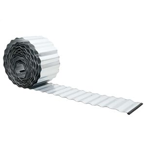 vidaxl Gazonrand 20 m x 10 cm Gegalvaniseerd staal zilver