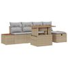 vidaXL Tuin Sofa Set 6 st Beige poly rattan