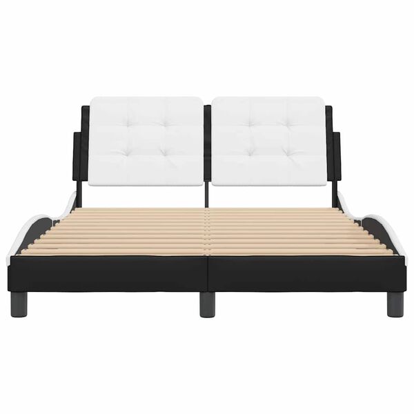 vidaXL Bedframe zonder matras "Zadar" kunstleer zwart en wit 120x200 cm