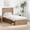 vidaXL Bedframe Ambachtelijk eiken 75 x 190 cm Massief grenenhout