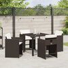 vidaXL Tuin eettafelset 5 pcs Bruin poly rattan