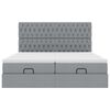 vidaXL Ottoman bed met matrassen en LED's 160x200cm stof lichtgrijs