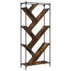 vidaXL Boekenkast 79x30x180 cm bewerkt hout en metaal gerookt eiken