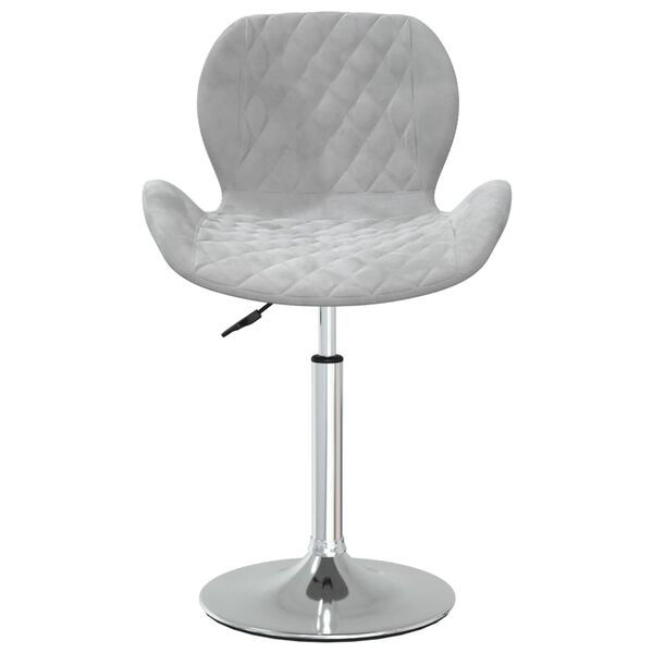 vidaXL Eetkamerstoel draaibaar fluweel lichtgrijs