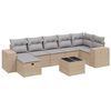 vidaXL 8-delige Loungeset met kussens poly rattan gemengd beige
