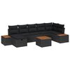 vidaXL Tuin Sofa Set met kussen met opslag 8 pcs Zwart poly rattan