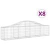 vidaXL Schanskorven 8 st gewelfd 200x30x40/60 cm gegalvaniseerd ijzer