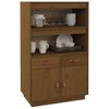 vidaXL Hoge kast 67x40x108,5 cm massief grenenhout honingbruin