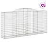 vidaXL Schanskorven 8 st gewelfd 300x50x140/160 cm ijzer