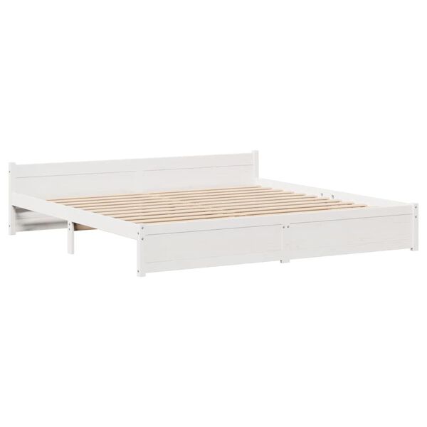 vidaXL Bedframe met hoofdeinde zonder matras 180x200 cm wit