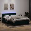vidaXL Boxspring met matras en LED fluweel donkergroen 140x210 cm