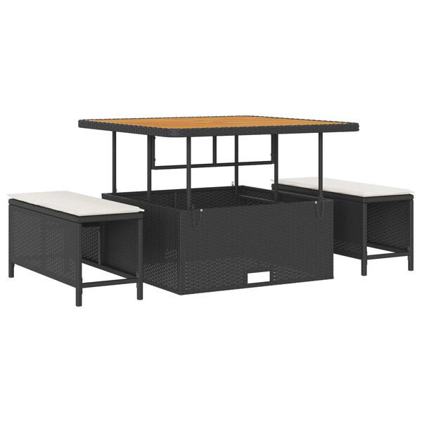 vidaXL Tuin Sofa Set met kussen 8 pcs Zwart en cr&egrave;me