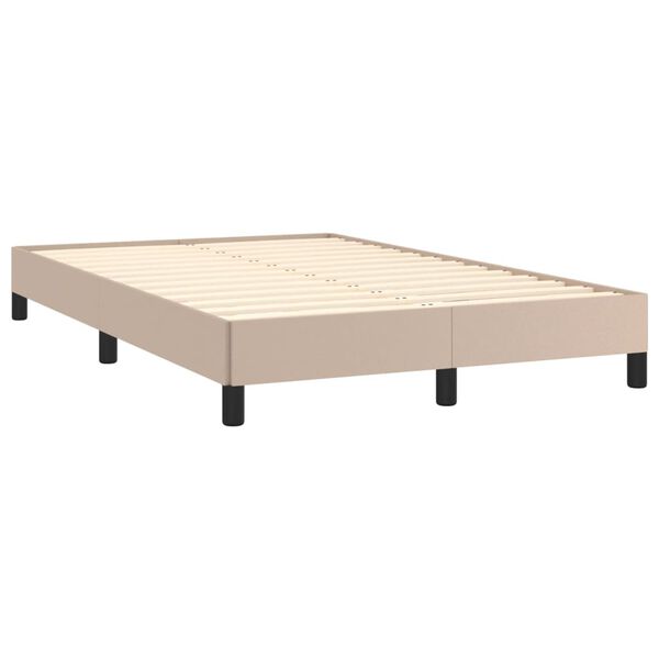 vidaXL Bedframe zonder matras 120x190 cm kunstleer cappuccinokleurig