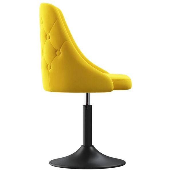 vidaXL Eetkamerstoel fluweel mosterdgeel