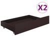 vidaXL Bedframe met 2 lades massief grenenhout donkerbruin 200x200 cm
