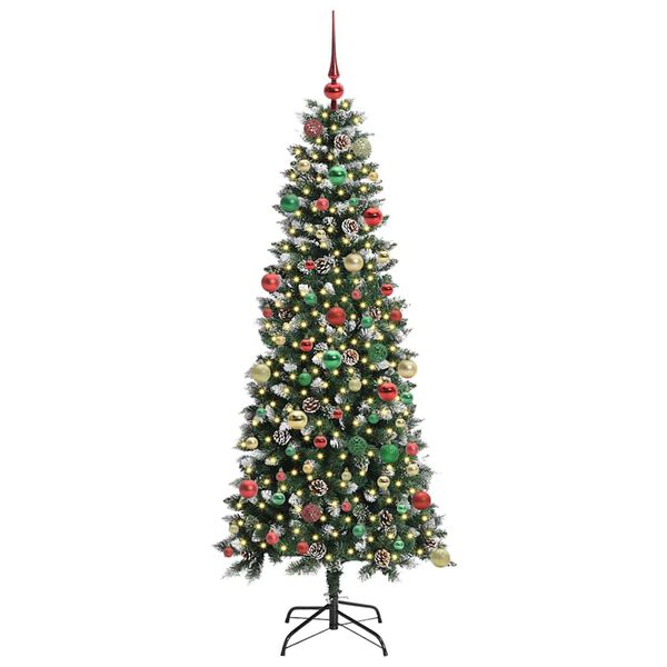 vidaXL Kunstkerstboom met 300 LED Groen 180 cm PVC en Plastic en Staal