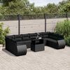vidaXL 11-delige Loungeset met kussens poly rattan zwart