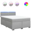 vidaXL Boxspring met matras stof lichtgrijs 160x200 cm