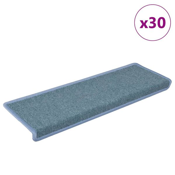 vidaXL Trapmatten 30 st 65x21x4 cm Zeeblauw Rechthoekige Rand