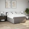 vidaXL Boxspring met matras stof taupe 140x200 cm