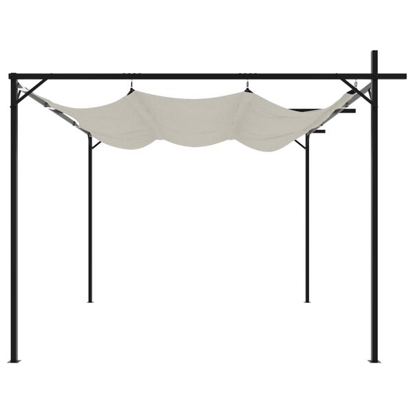 vidaXL Pergola met uitschuifbaar dak 295x292x230 cr&egrave;mekleurig