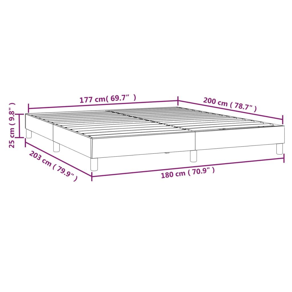 vidaXL Bedframe zonder matras stof donkergrijs 180x200 cm
